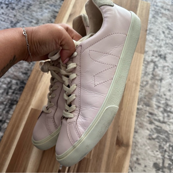 Veja Esplar in Petal Pink Patent Leather Lace Sneakers Size Women's US 9 - Picture 10 of 15